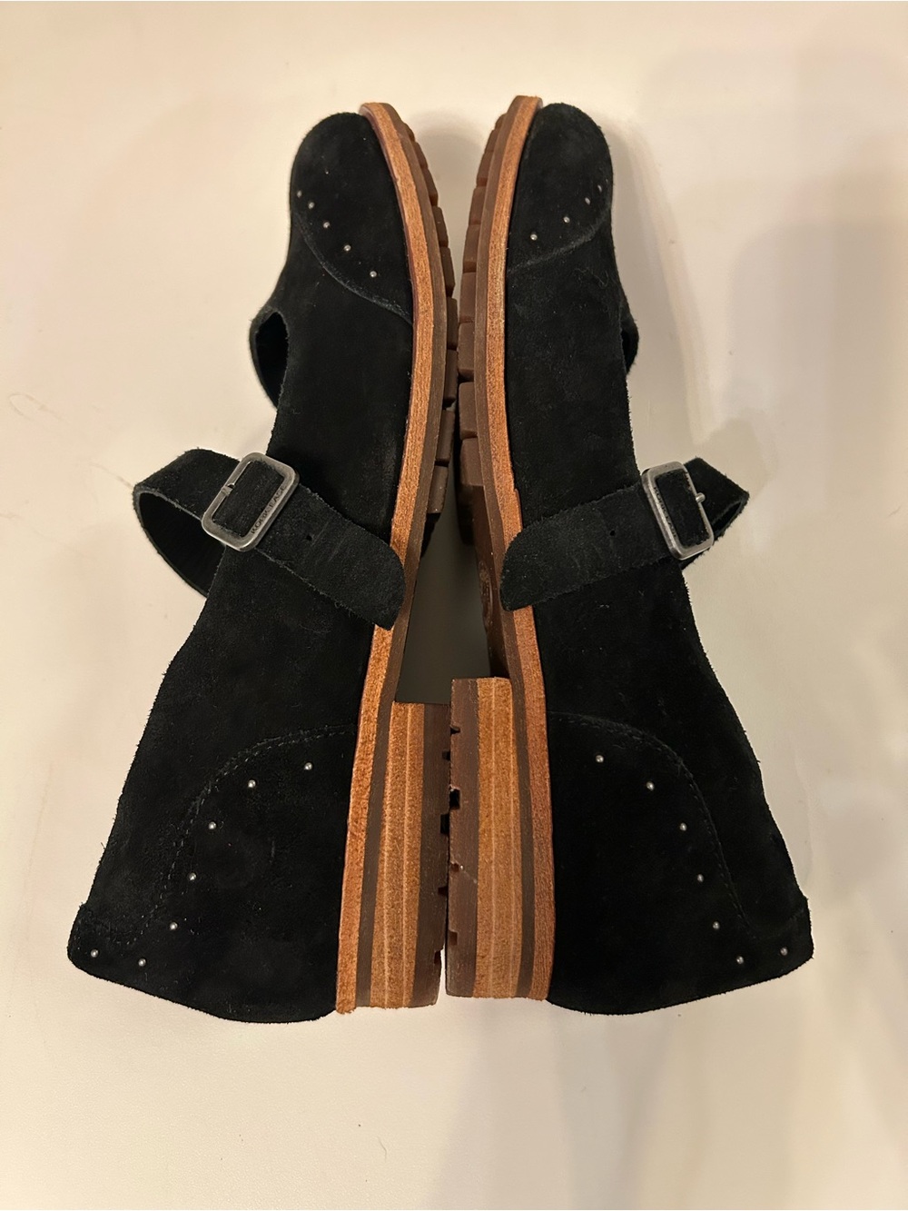 Kork-Ease Black Suede Mary Jane Loafers with Stud Detail - Picture 4 of 16